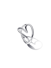 Organically Shaped Heart Ring - Sterling silver