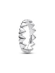 Row of Hearts Ring - Sterling silver