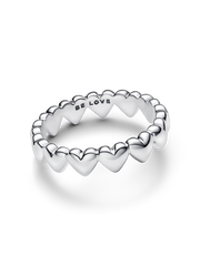 Row of Hearts Ring - Sterling silver