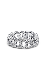 Pavé Cuban Chain Ring - Sterling silver