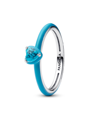 Turquoise-colored Heart Stone Ring - Sterling silver