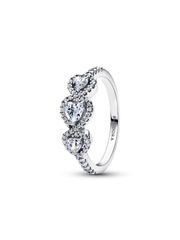 Halo Heart Trilogy Ring - Sterling silver