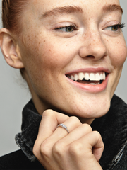 Clear Three-Stone Ring - Sterling silver