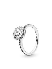 Round Sparkle Ring - Sterling silver