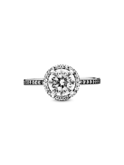 Round Sparkle Ring - Sterling silver