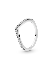 Sparkling Wishbone Ring - Sterling silver