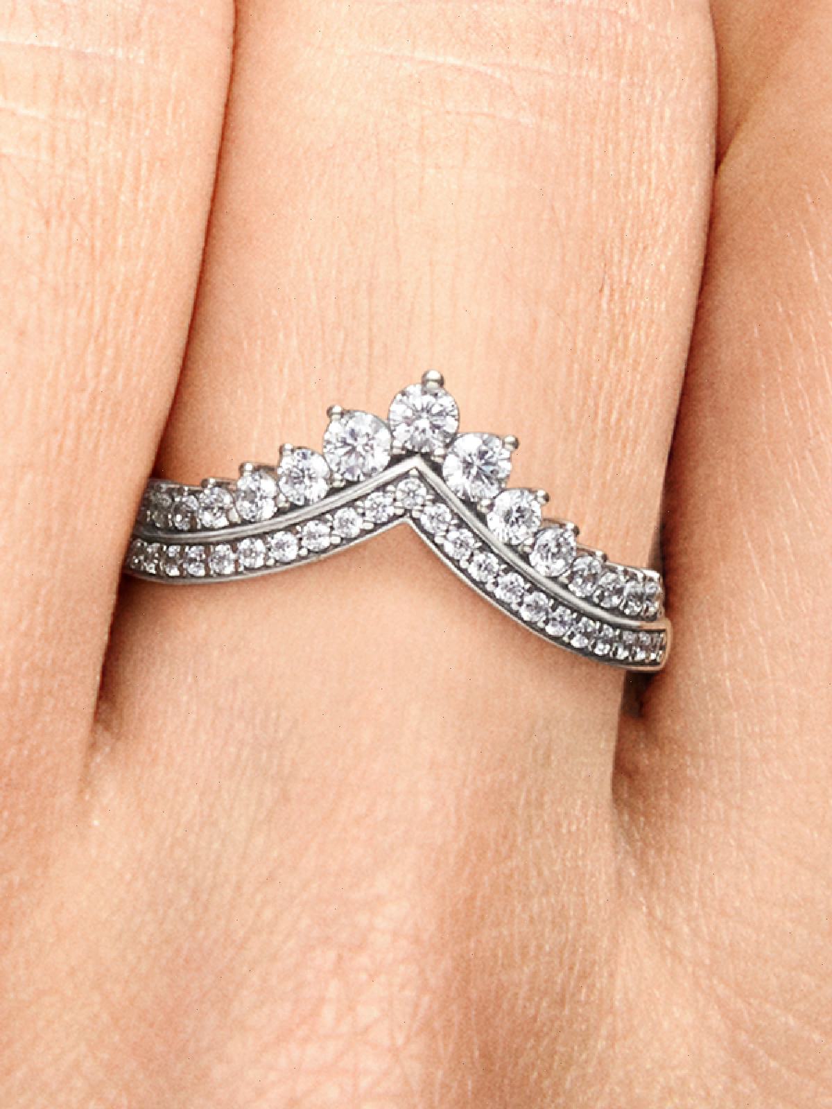 Princess Wishbone Ring - Sterling silver