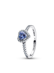 Sparkling Elevated Heart Ring - Sterling silver