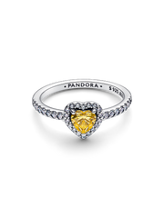 Sparkling Elevated Heart Ring - Sterling silver