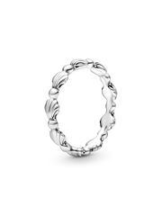 FINAL SALE - Beaded Seashell Band Ring - Sterling silver