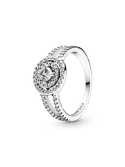 FINAL SALE - Sparkling Double Halo Ring - Sterling silver