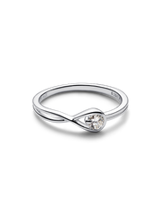 Pandora Infinite Sterling Silver Lab-grown Diamond Ring - 0.15 ct TW, Sterling silver