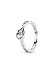 Pandora Infinite Sterling Silver Lab-grown Diamond Ring - 0.25 ct TW, Sterling silver