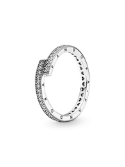Sparkling Overlapping Ring - Sterling silver