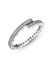Sparkling Overlapping Ring - Sterling silver