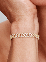 Pavé Cuban Chain Bracelet - 14k gold plating