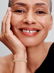 Pavé Cuban Chain Bracelet - 14k gold plating