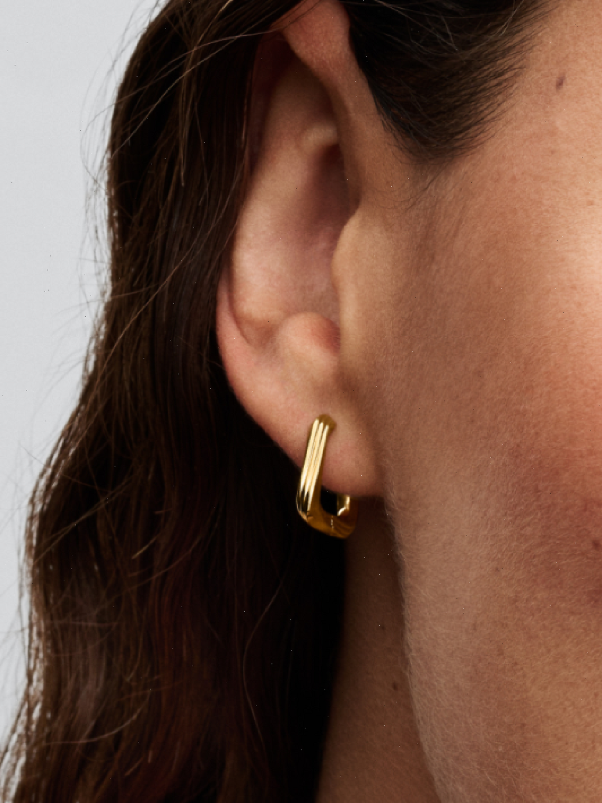 Twisted Triangle Small Hoop Earrings - 14k gold plating