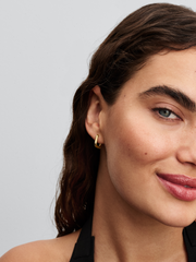 Twisted Triangle Small Hoop Earrings - 14k gold plating