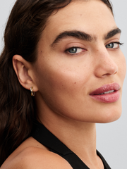 Organically Shaped Two-tone Open Hoop Earrings - Sterling silver, 14k gold plating