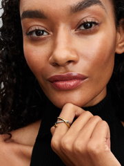 Organically Shaped Two-tone Double Ring - Sterling silver, 14k gold plating