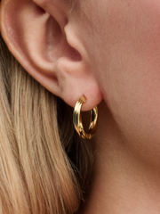 Twisted Hoop Earrings - 14k gold plating