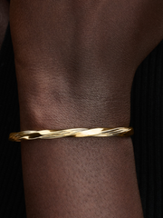 Twisted Open Bangle - 14k gold plating