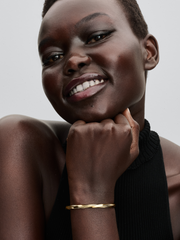 Twisted Open Bangle - 14k gold plating