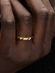 Rippled Band Ring - 14k gold plating