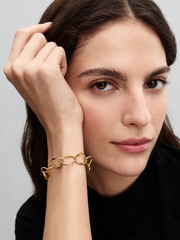 Organically Shaped Link Bracelet - 14k gold plating