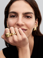 Rippled Statement Ring - 14k gold plating