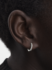 Pandora Era Lab-Grown Diamond Pavé Hoop Earrings - 0.12 ct TW, 14k white gold