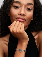 Turquoise-colored Heart Mini Dangle Charm - Sterling silver