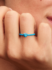 Turquoise-colored Heart Stone Ring - Sterling silver