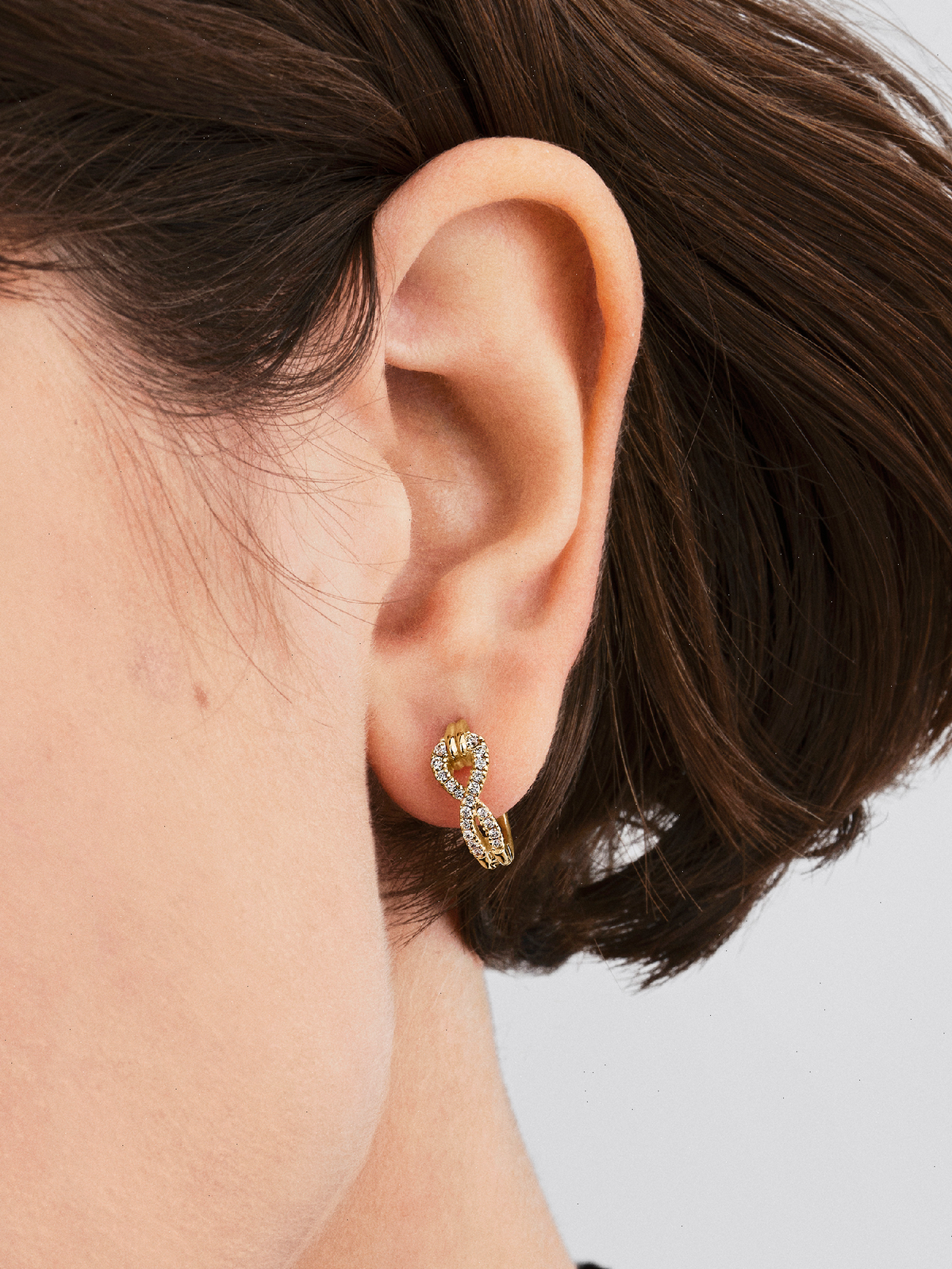 Pandora Infinite Lab-grown Diamond Pavé Hoop Earrings - 0.26 ct TW, 14k gold