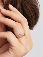 Pandora Infinite Lab-grown Diamond Pavé Double Row Ring - 0.22 ct TW, 14k gold