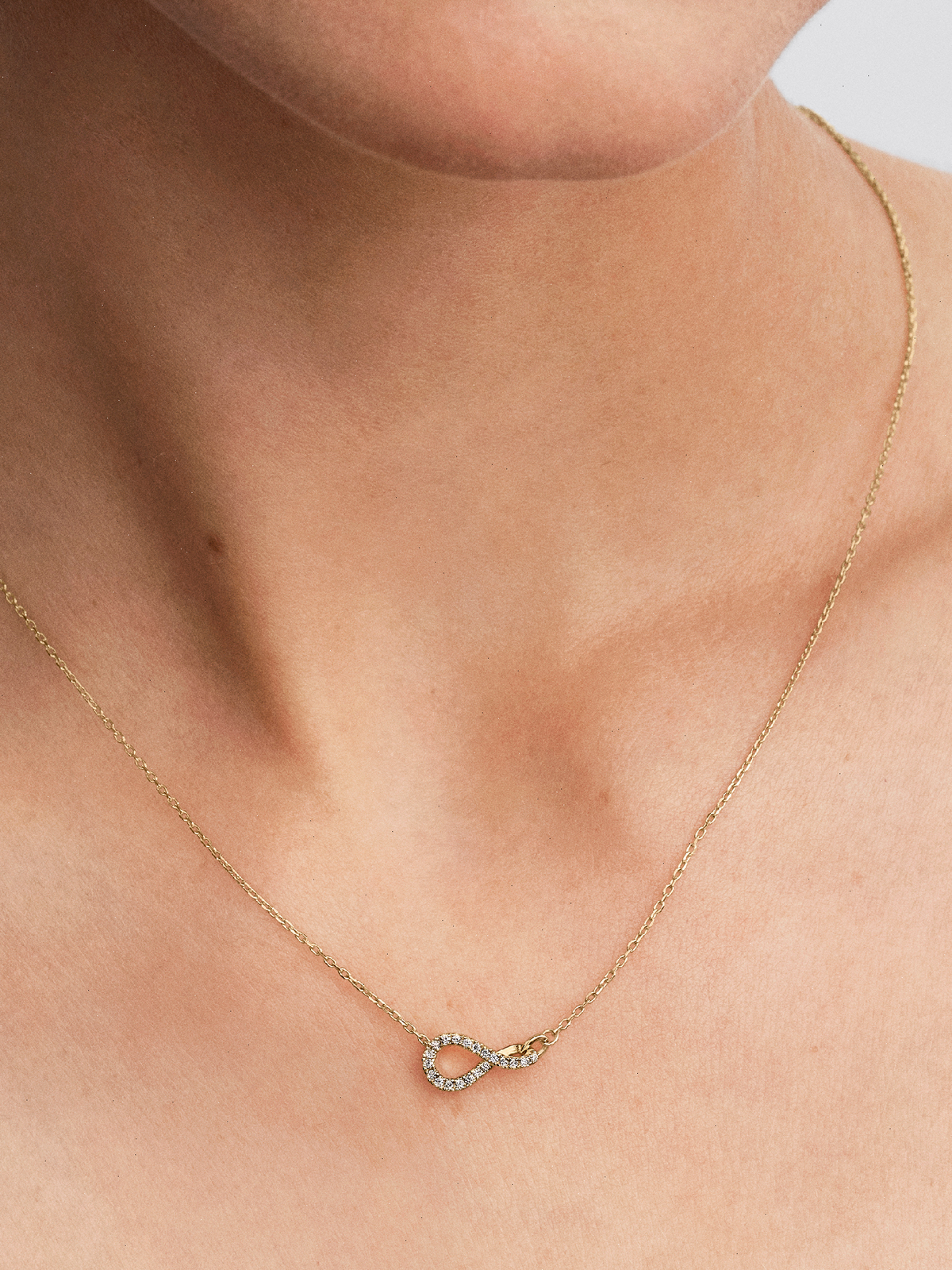 Pandora Infinite Lab-grown Diamond Pavé Pendant Necklace - 0.11 ct TW, 14k gold