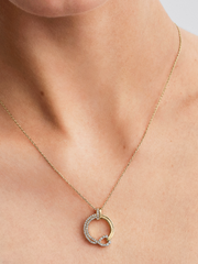 Pandora Infinite Lab-grown Diamond Pavé Circle Pendant Necklace - 0.32 ct TW, 14k gold