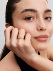 Sparkling Elevated Heart Ring - 14k rose gold plating