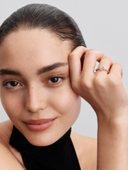 Sparkling Elevated Heart Ring - 14k rose gold plating