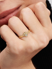 Celestial Sparkling Sun Ring - 14k gold plating