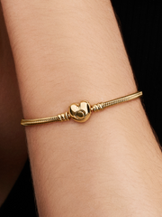 Pandora Moments Heart Clasp Snake Chain Bracelet - 14k gold