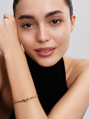 Heart Clasp Snake Chain Bracelet - 14k gold plating