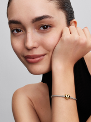 Heart Clasp Snake Chain Bracelet - Sterling silver, 14k gold plating