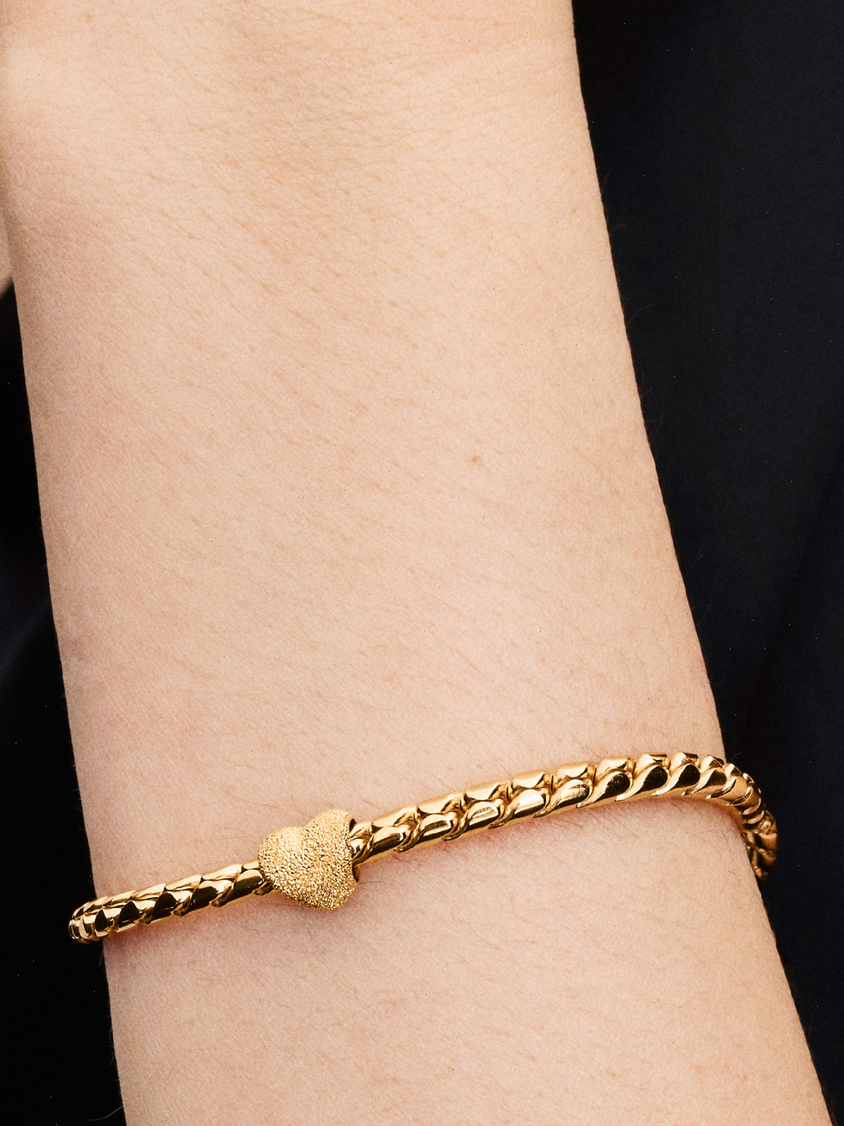 Textured Heart Mini Charm - 14k gold plating