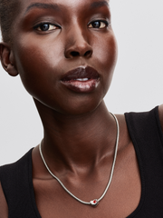 Engravable Red Stone Heart Charm - Sterling silver