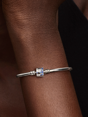 FINAL SALE - Sparkling Barrel Clasp Bangle - Sterling silver