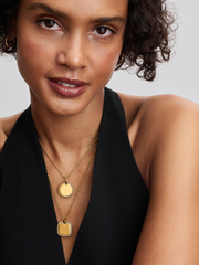 Engravable Round Tag Pendant - 14k gold plating