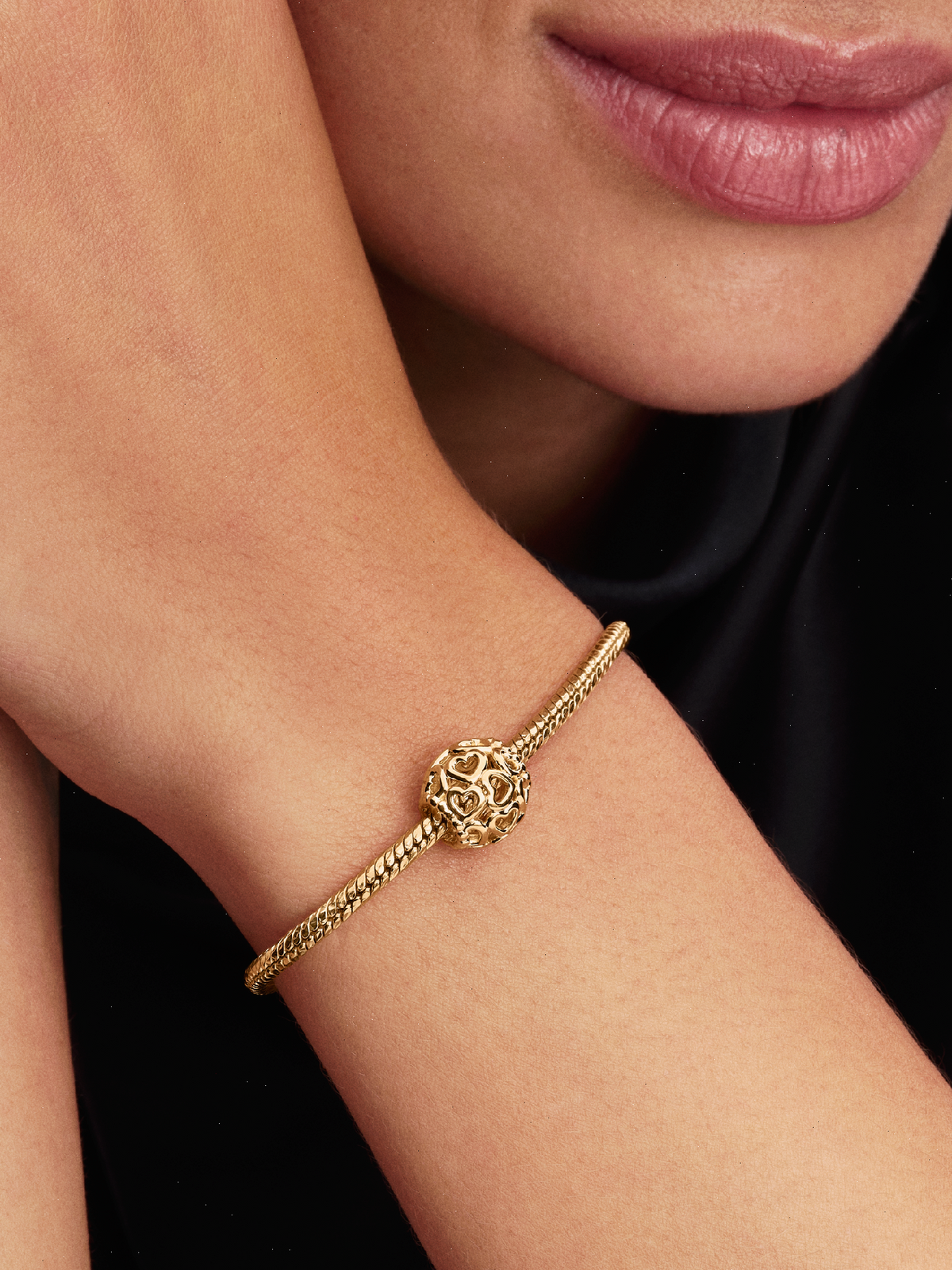Openwork Heart Charm - 14k gold plating
