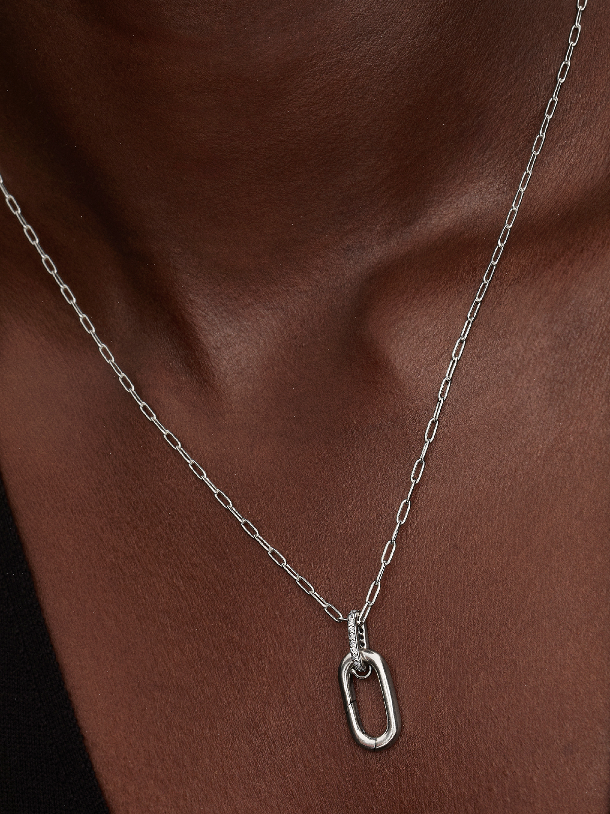 Openable Link Pendant Necklace - Sterling silver